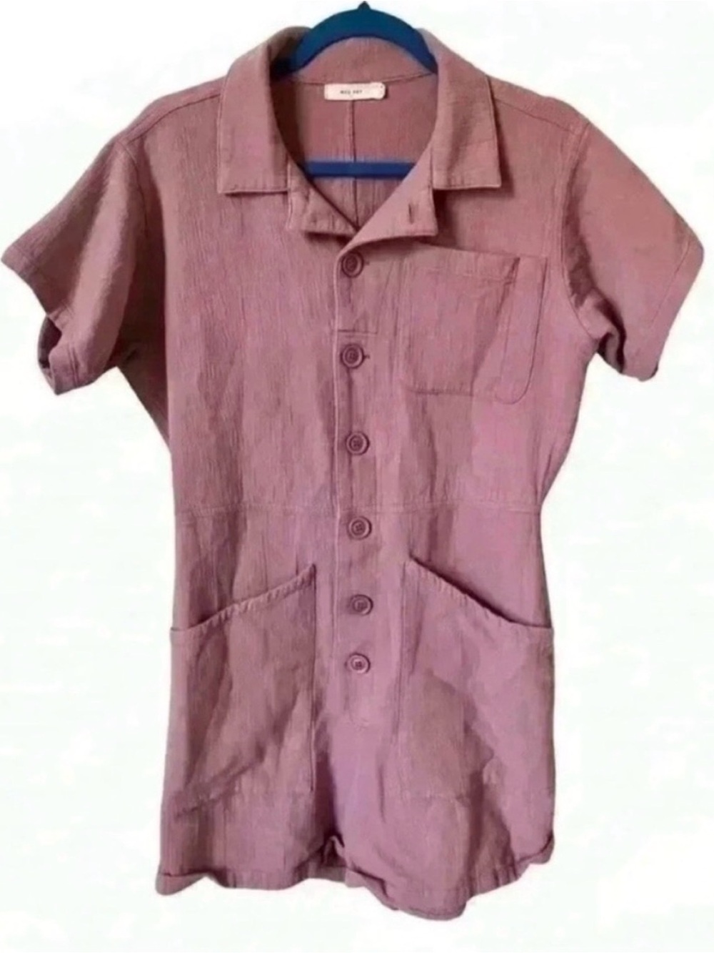 Mod Ref Utility Cotton Romper Mauve Pink